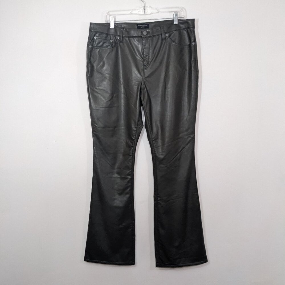 NWT Banana Republic Olive High Rise Bootcut Faux Leather Pants Size 33/34.5
